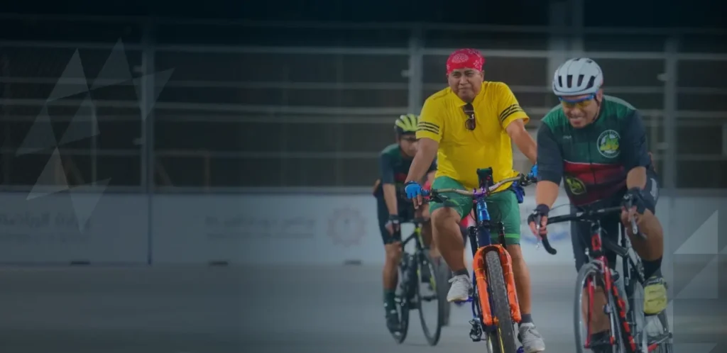 A group of cyclists during a formula race