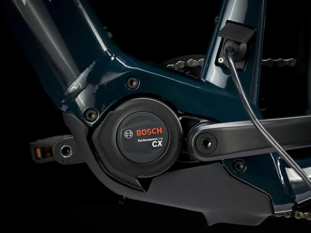 the powerful Bosch Performance Line CX motor integrated into the frame of electric bike.